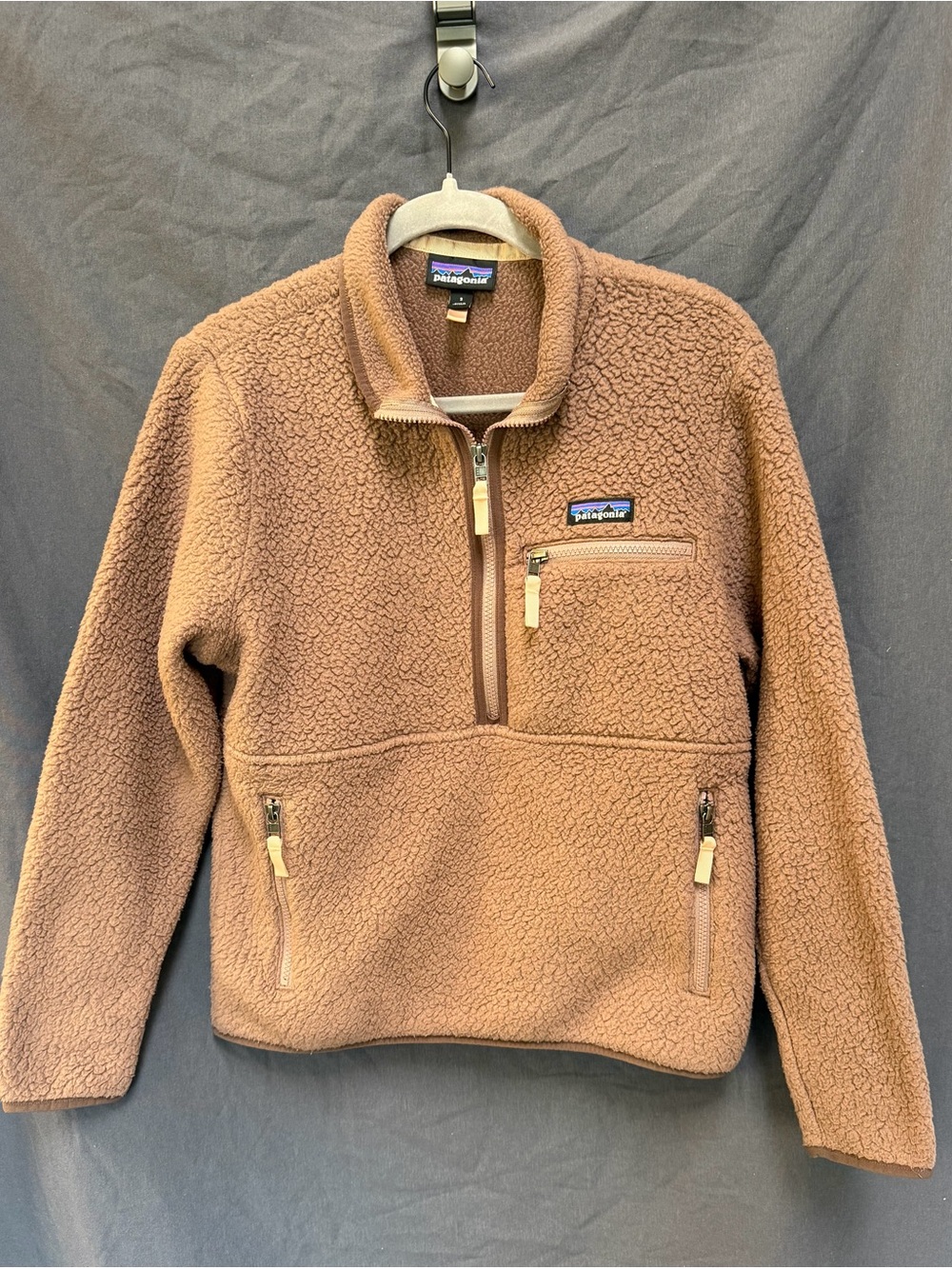 Patagonia Retro Pile Marsupial Fleece Pullover Brown S